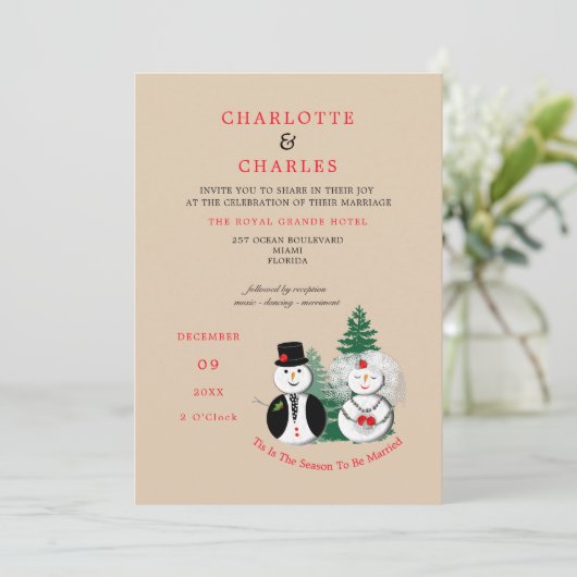 今シーズンは赤結婚した黒の格子柄 招待状 (スタンド正面)