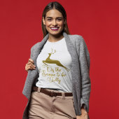 今シーズンは金ゴールドトナカイのすてきクリスマス Tシャツ