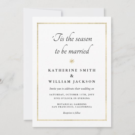 『今シーズンは金ゴールド結婚したにな縁どるの結婚』 招待状 (正面)