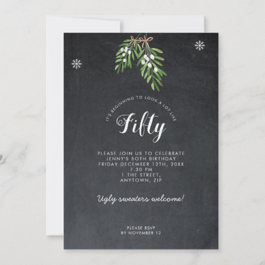 今シーズンは50のクリスマス休暇である 招待状 (裏面)