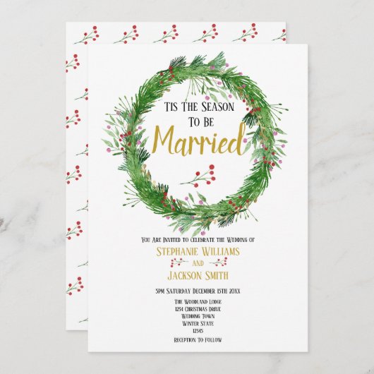 今シーズン結婚した |冬の緑結婚園 招待状 (正面/裏面)