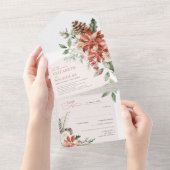 今シーズン |クリスマス結婚のフローラ オールインワン招待状 (貼ってはがせる)