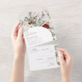 今シーズン |クリスマス結婚のフローラ オールインワン招待状 (貼ってはがせる)