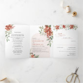 今シーズン |クリスマス結婚のフローラ 三つ折り招待状 (内部)