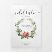 今シーズン |クリスマス結婚のフローラ 三つ折り招待状 (カバー)