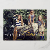 今シーズン |航海のクリスマス写真 箔シーズンカード (正面)