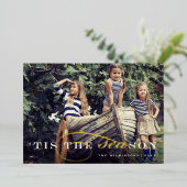 今シーズン |航海のクリスマス写真 箔シーズンカード (立ち正面)