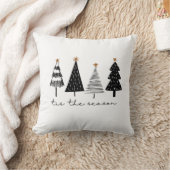 今シーズン | 黒モダンいクリスマスツリー クッション (ブランケット)
