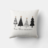 今シーズン | 黒モダンいクリスマスツリー クッション (裏面)
