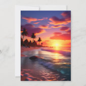 今ジョイフラルアウ（ハワイ式宴会）サーフアロハハワイの1歳の誕生日 招待状 (裏面)