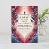 今ソフトティール(緑がかった色)秋はっきりしたジュエルトーンブライダルシャワー 招待状 (スタンド正面)