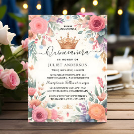 今ティアラファミリーラテンアメリカ系女性ガーリースペインのキンセアニェラ 招待状