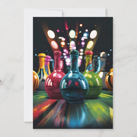 今ネオンボーイキッズチームイベントボーリング40th誕生日 招待状 (裏面)