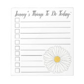 今パーソナライズされた日すべきことリストデイジー花 ノートパッド (正面)