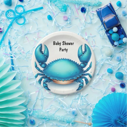 今ビーチ海キャッチ海軍ブルーカニ赤ちゃんシャワー ペーパープレート (パーティー)