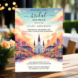 今ビーチ海サマーニューオーリンズブライダルシャワー 招待状