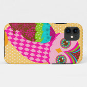 今ピンクのフクロウ-水玉模様いかに Case-Mate iPhoneケース (裏面(横))