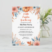 今ファームピンクブルーボーホガールボーイ秋ベビーシャワー 招待状 (スタンド正面)