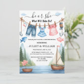 今フックベイトおもしろい木材の魚の魚釣り性別の表示 招待状 (スタンド正面)