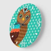 今ブラウンのフクロウの柱時計いかに ラージ壁時計 (傾斜)