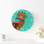 今ブラウンのフクロウの柱時計いかに ラージ壁時計 (ホーム)