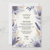 今プラム秋春サマーラベンダーセージ結婚ズ 招待状 (正面)