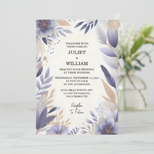 今プラム秋春サマーラベンダーセージ結婚ズ 招待状 (スタンド正面)