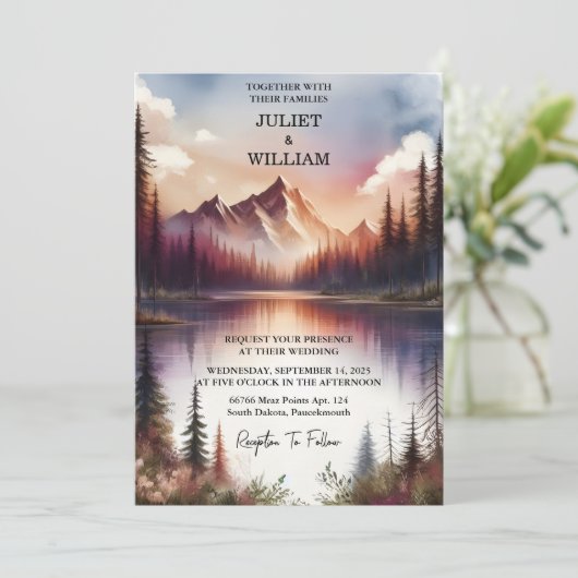 今マウンテンレイクサイドフォレストアウトドアレイク結婚ズ 招待状 (スタンド正面)