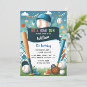 今メンズボールウッドゲームチーム野球1回目の誕生日 招待状 (スタンド正面)