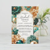 今モンスターエメラルドグリーンアンド金ゴールドブライダルシャワー 招待状 (スタンド正面)