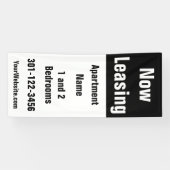 今リースアパートメントネームブラックアンドホワイト 横断幕 (横)