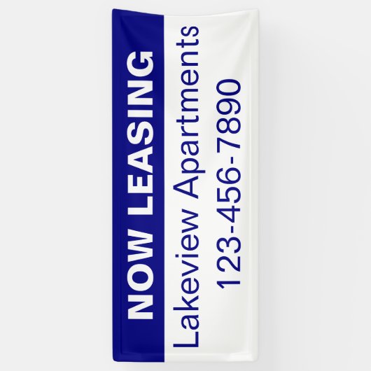 今リースブルー&ホワイトアパートメントコミュニティ名 横断幕 (縦)