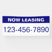 今リース青の白の大きな数字の電話番号 横断幕 (横)