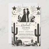 今ロデオレトロホース素朴ウェスタンブライダルシャワー 招待状 (正面)