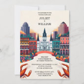 今ロブスタービーチ海サマーニューオーリンズ結婚ズ 招待状 (正面)