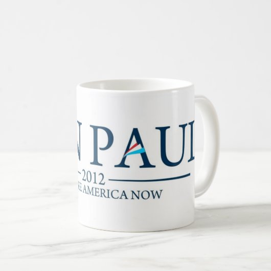 今ロン・ポールの回復アメリカのコーヒーかティーカップまたはマグ コーヒーマグカップ (正面右)