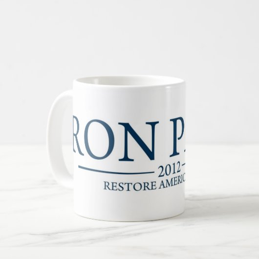 今ロン・ポールの回復アメリカのコーヒーかティーカップまたはマグ コーヒーマグカップ (正面左)