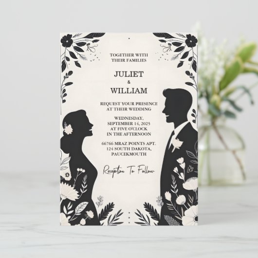 今予測できなファンキーユニークユーモアおもしろい結婚ミーム 招待状 (スタンド正面)