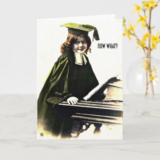 今卒業のお祝いどんな挨拶状 カード (黄色い花)