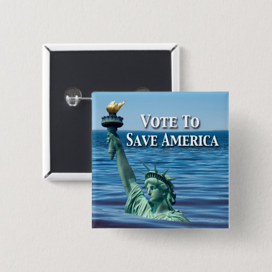 今回の選救択でアメリカに投票 缶バッジ (正面&裏面)