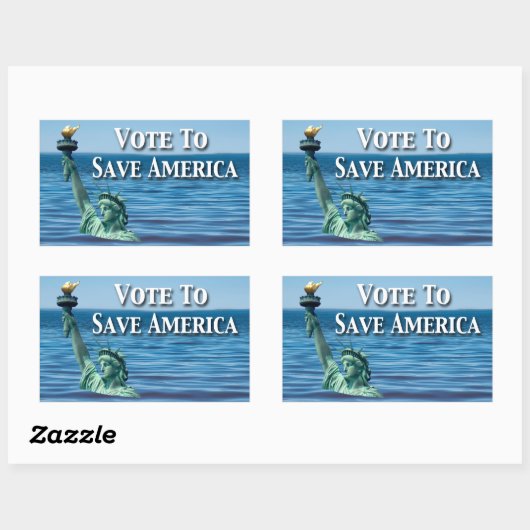 今回の選救択でアメリカに投票 長方形シール (シート)