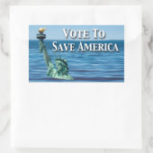 今回の選救択でアメリカに投票 長方形シール (バッグ)