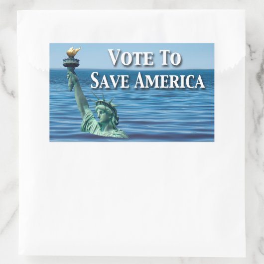 今回の選救択でアメリカに投票 長方形シール (バッグ)