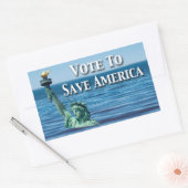 今回の選救択でアメリカに投票 長方形シール (封筒)