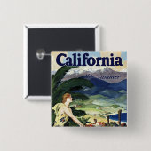 今夏のカリフォルニア 缶バッジ (正面&裏面)