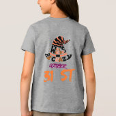 今夜かわいい魔女ほうきTシャツ飛んでいるを飛ぼう トライブレンドＴシャツ (裏面)