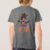 今夜かわいい魔女ほうきTシャツ飛んでいるを飛ぼう トライブレンドＴシャツ (裏面)