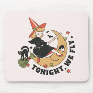 今夜かわいい魔女を飛ぶ マウスパッド