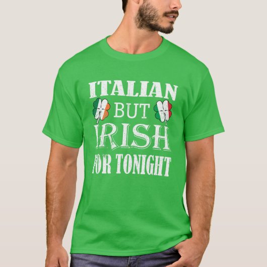 今夜のイタリアンシャムロック・セント・パトリックに対するアイルランド語 Tシャツ (正面)