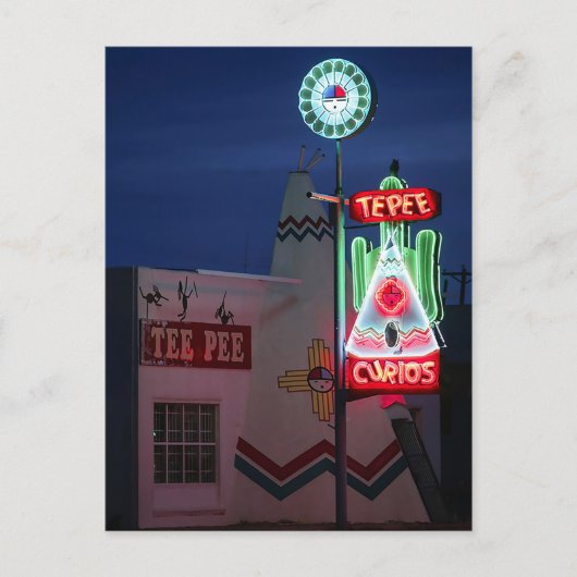 今夜のトゥカムカリ TeePee Curios ルート66 ポストカード (正面)